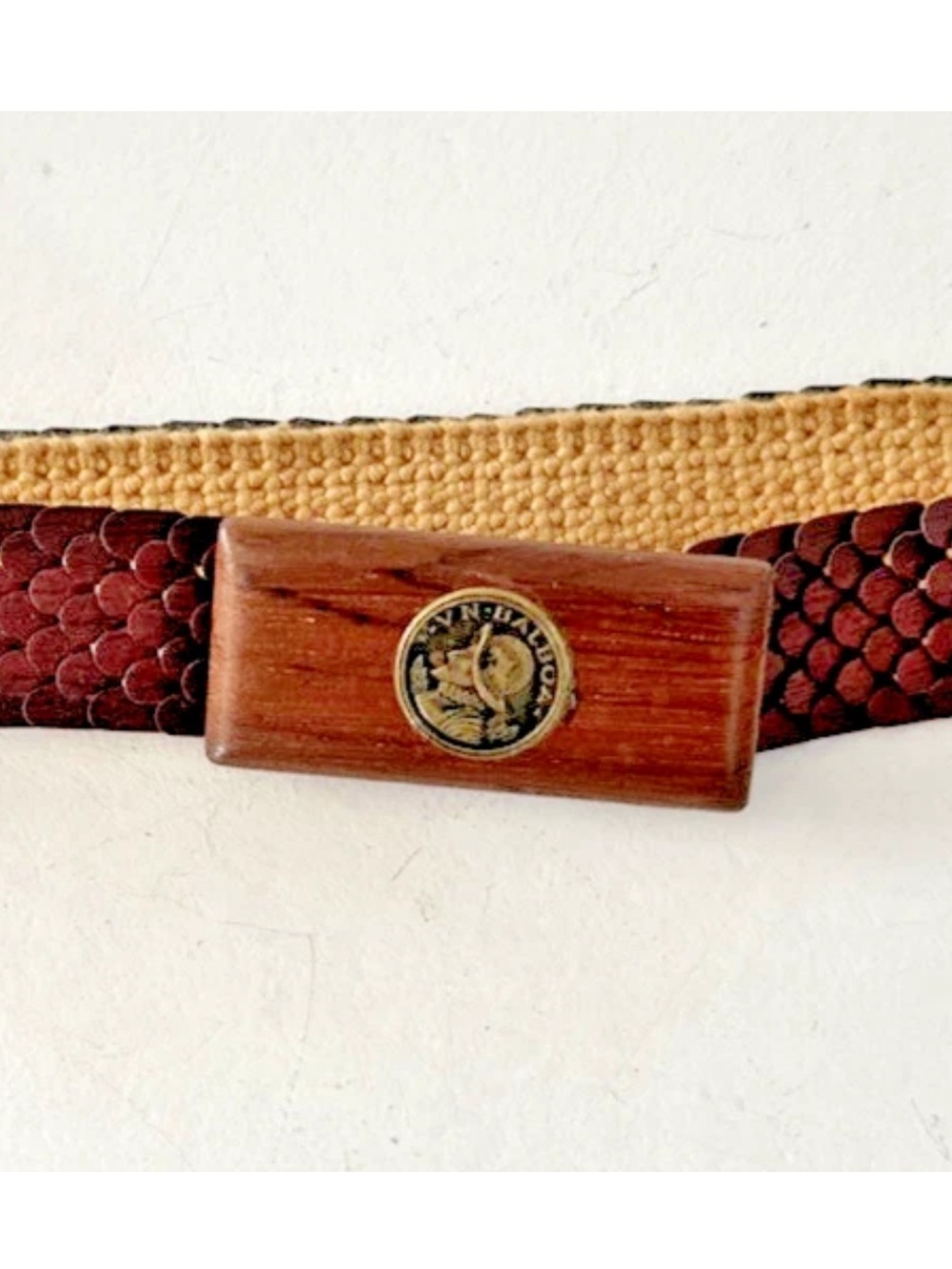 Vintage Wood Scale's Design Belt VN Balboa Coin on Zitan Rosewood Buckle